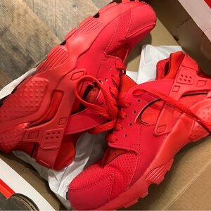 All red Nike Huaraches Size 7.5w